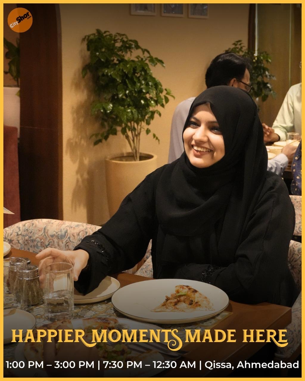 Guest smiling at Qissa — happier moments made here